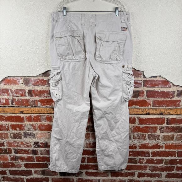 Vintage Paco Pants Sz 36x32 Tan Cargo Straight Leg Baggy Loose Fit Skate Grunge - Picture 8 of 11